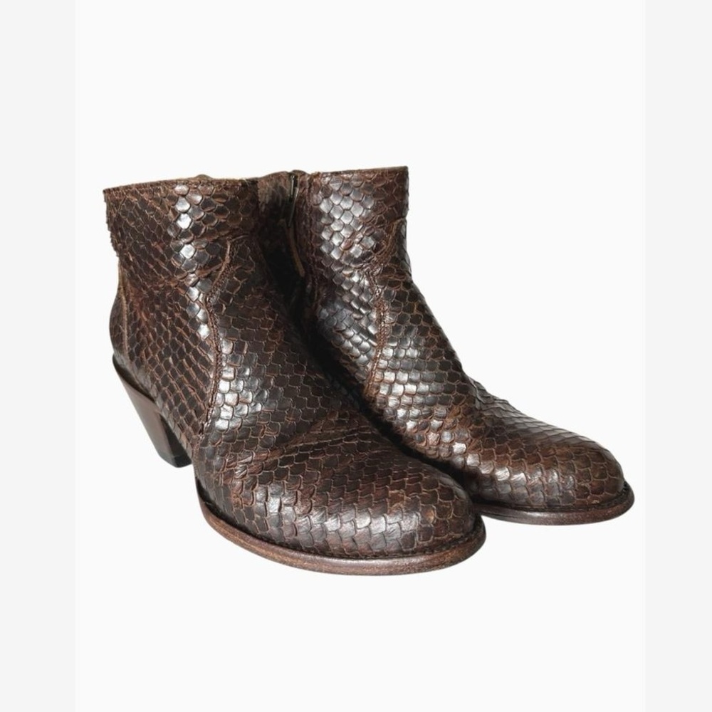 Idyllwind Brown Snake Leather Western Bootie Size 6.5